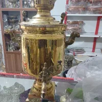 سماور برنجی ذغالی بزرگ برادران تمیز وبکر