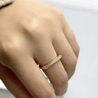 حلقه تمام نگین زنانه طلایی ژوپینگ|بدلیجات|تهران, جردن|دیوار