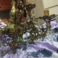 لوستر برنز 5 شاخه 10لامپه وسط فرشته یک عدد