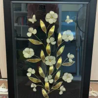 تابلو دکوراتیو گل و پروانه برجسته سه بعدی