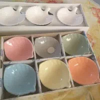 پیاله رنگی برگ وصدفی