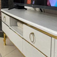 میز تلویزیون سفید طلایی مدل مدرن|میز تلویزیون|ری, فیروزآبادی|دیوار