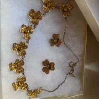 گردنبند  و گوشواره نو طرح گل مناسب مهمانی و مجالس