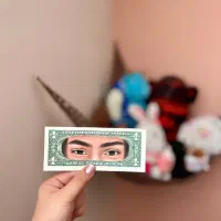 نقاشی چشم های پارتنرتون روی دلار|تابلو، نقاشی، عکس|کیش, |دیوار