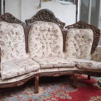 مبل هفت نفره درحد نو شسته با چوب سالم وعالی
