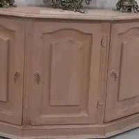 کنسول چوبی سه‌درب، سندبلاست، تمیز