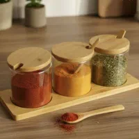 جا ادویه ای ۳ تایی بامبو با قاشق