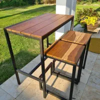 ست میز و صندلی چوبی کافه