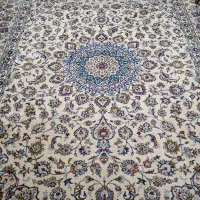 فرش ۹ متری دستبافت کاشان گل ابریشم