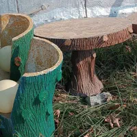 میز و صندلی بتونی (هوای آزاد)|صندلی و نیمکت|رویان, |دیوار