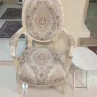 مبل هشت نفره تمام چوب رنگ سفید صدفی