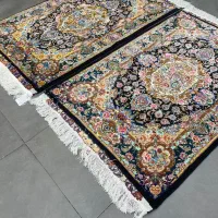 فرش دستباف (بساک)جفت ۹۰ درصدزرع نیم ابریشم سالاری|فرش|مشکین‌دشت, |دیوار