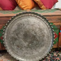 سینی مسی کنگره ای قدیمی قطر ۵۵ سانت