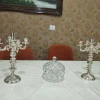 شمعدان آب نقره یک جفت|کلکسیون اشیاء عتیقه|شاهین‌شهر, خانه کارگر|دیوار
