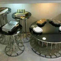 میز عسلی جلومبلی پذیرایی فورتیک فلزی ستونی دایره|مبلمان خانگی و میز عسلی|آفتاب, |دیوار