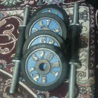 دوعدد میله دمبل وچهار عدد صفحه دمبل