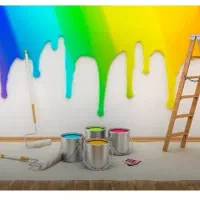 نقاشی کاغذدیواری آینه کاری و گچبری