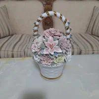 سبدگل چینی گلبرجسته تزئینی دکوری|صنایع دستی و سایر لوازم تزئینی|مشهد, آزادشهر|دیوار