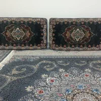 یک نخته فرش 4 متری و 4 عدد پشتی سرمه ای|فرش|تهران, فلاح|دیوار