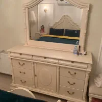 سرویس خواب دو نفره همراه پاتختی و دراور ومیز ارایش|تخت و سرویس خواب|مشهد, شهید بهشتی|دیوار