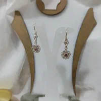 گوشواره نقره ملیله کاری اصفهان کد ۶۱۹ نگین قرمز