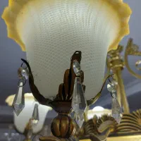 لوستر پنج شاخه طرح برنز|لوستر و چراغ آویز|اندیشه, شهرک مریم|دیوار