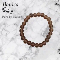 دستبند سنگ عقیق دودی مات