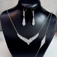 سرویس کامل نقره زنانه با آبکاری طلا سفید