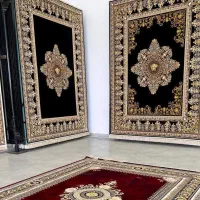 فرش زمینه تیره با رنگ طبیعی/1500شانه نخی باضمانت22