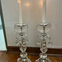 ست دوتایی شمعدان کریستال