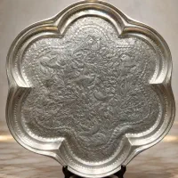 سینی ورشو آنتیک ۶ قل دار  قلم زنی