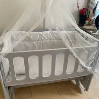 تخت نوزاد کنار تخت مادر|اسباب و اثاث بچه|گرگان, |دیوار