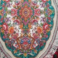 فرش دستبافت بیضی رومیزی ست ابریشم