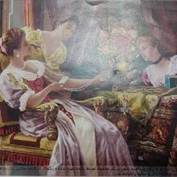 تابلو فرش نخ و ابریشم طرح جواهر فروش ۲|فرش|فارسان, |دیوار