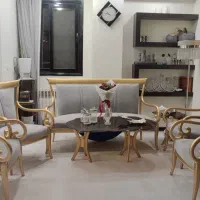 مبل هفت نفره استیل همراه میز ناهار خوری هشت نفره