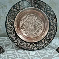 بشقاب شیرینی خوری پایه دار و شمعدان