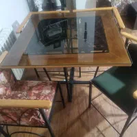 میز نهارخوری چوب و فلز|میز و صندلی غذاخوری|شاهینشهر, طالقانی|دیوار