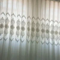 پرده حریر ترک شاین دار همراه استر حریر