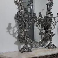 یک جفت شمعدان واینه نقره ای