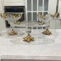 ظروف پذیرایی کریستال چک پایه برنز