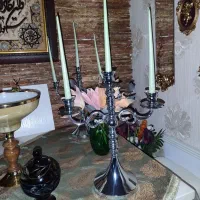 یک جفت  شمعدان نقره ای