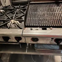 گاز 4 شعله،گریل ۶۰ طرح APW بهمراه میز زیر استیل