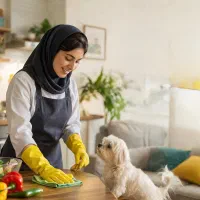 نیروی خانم جهت امور منزل، آشپزی و‌ نگهداری از پت‌