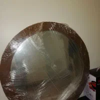 آینه گرد با قاب چوبی