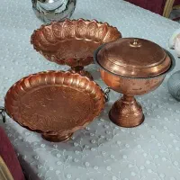 ست پذیرایی مسی شکلات ،میوه و شیرینی خوری