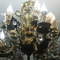 لوستر برنزی 5 شاخه ده شعله|لوستر و چراغ آویز|تهران, اوقاف|دیوار