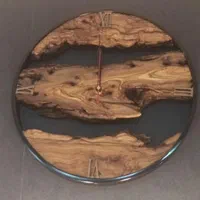 انواع ساعت های چوبی روستیک با چوب زیتون|ساعت دیواری و تزئینی|اندیشه, اندیشه فاز ۱|دیوار