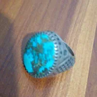 انگشتر نقره با سنگ فیروزه اصل
