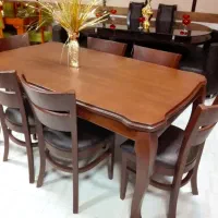 صندلی میز غذاخوری چوب راش دو تیره پهن