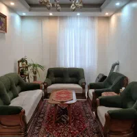 مبل ۷ نفره چوب همراه میز های لبتابی
